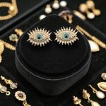 Taşlı Göz Nazar Motifli Küpe - Görsel 2