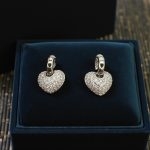 Taşlı Kalp Detaylı Küpe