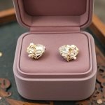 Kalp Model kurdela tasarım Taşlı küpe