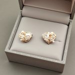 Kalp Model kurdela tasarım Taşlı küpe - Görsel 2