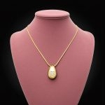 Çelik Kalp Detaylı Taşlı Damla Kolye - Görsel 2