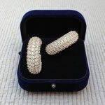 Gümüş Renk Taşlı Halka Küpe - Görsel 2